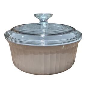 Corning Ware French White 1.6 L Casserole With Glass Lid
